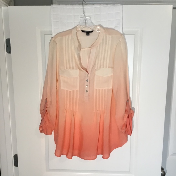 Zac & Rachel Tops - Zac & Rachel Pullover Gradient Color Blouse Peach Size L